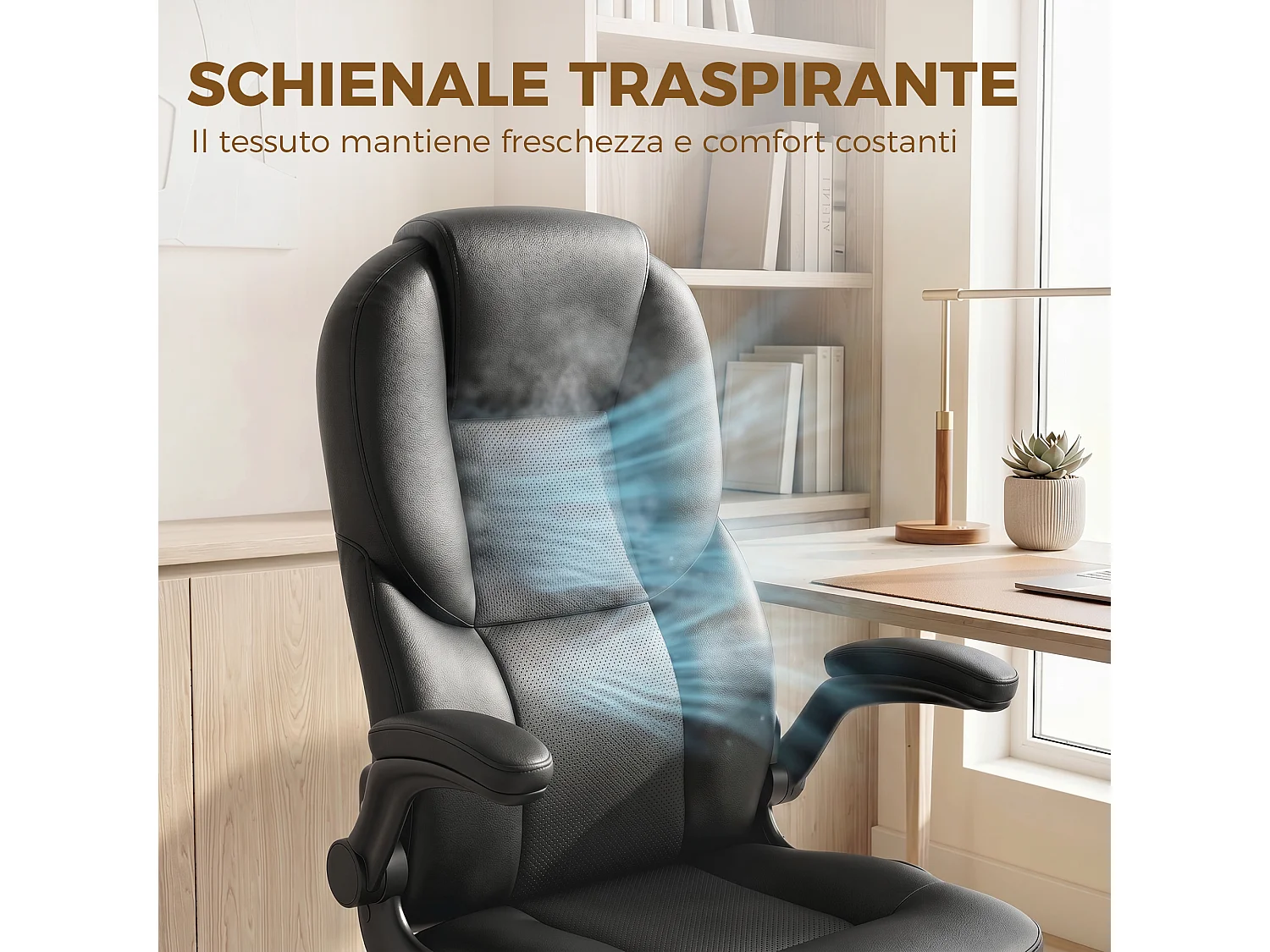 Sedia ufficio girevole funzione dondoloaltezza regolabile nero