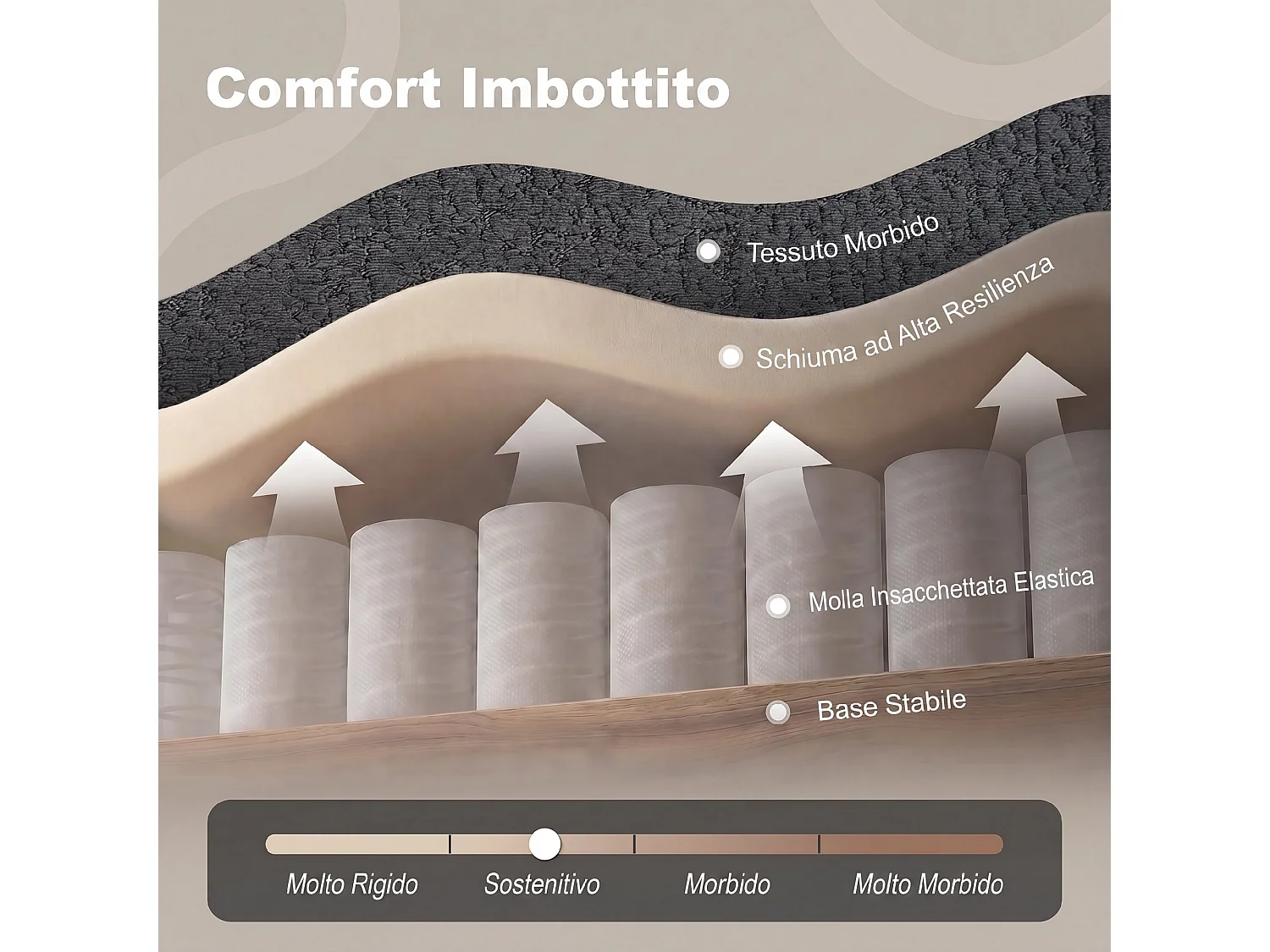 Divano letto matrimoniale con 2 cuscini in ciniglia grigio scuro