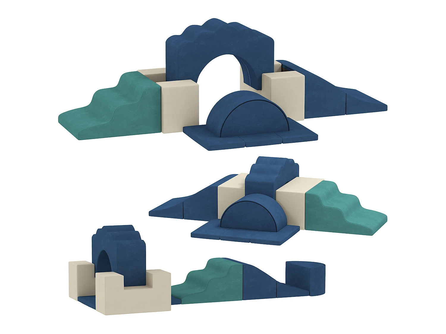 Set 7 Costruzioni Morbide Bambini 0.5-3 Anni con Base Antiscivolo