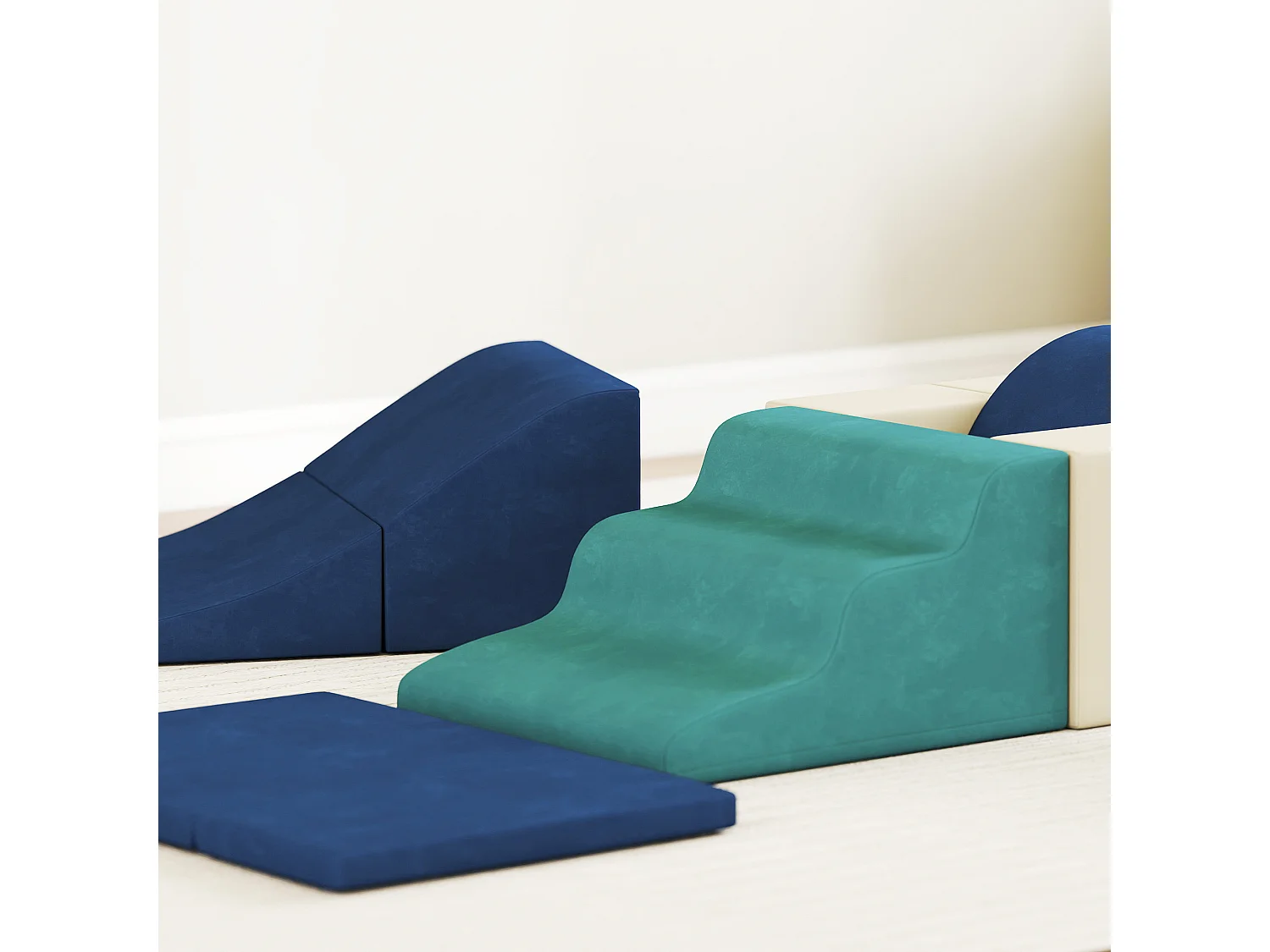 Set 7 Costruzioni Morbide Bambini 0.5-3 Anni con Base Antiscivolo