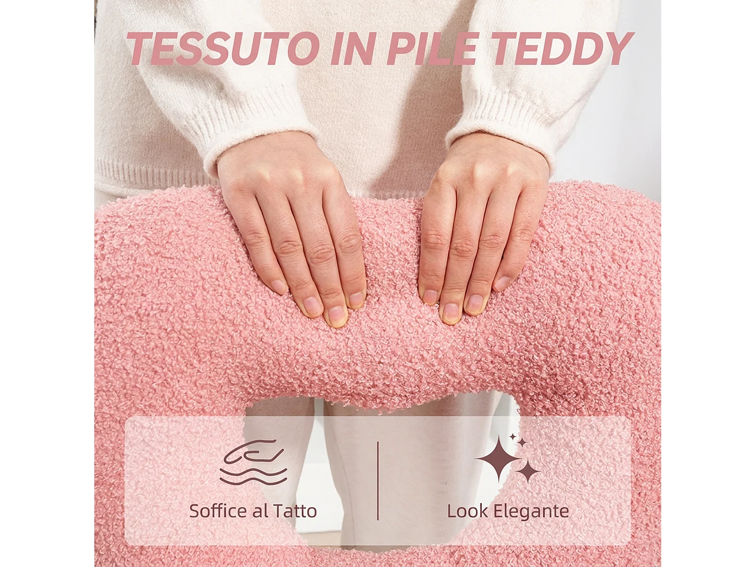 Sedia Ufficio Girevole, Schienale a Cuore, Senza Braccioli Rosa