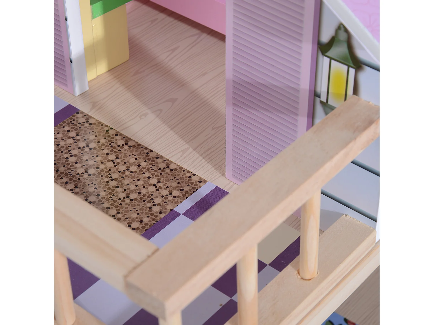 Casa delle Bambole per Bambini 3+ Anni a 4 Piani 60x30x80 cm Rosa