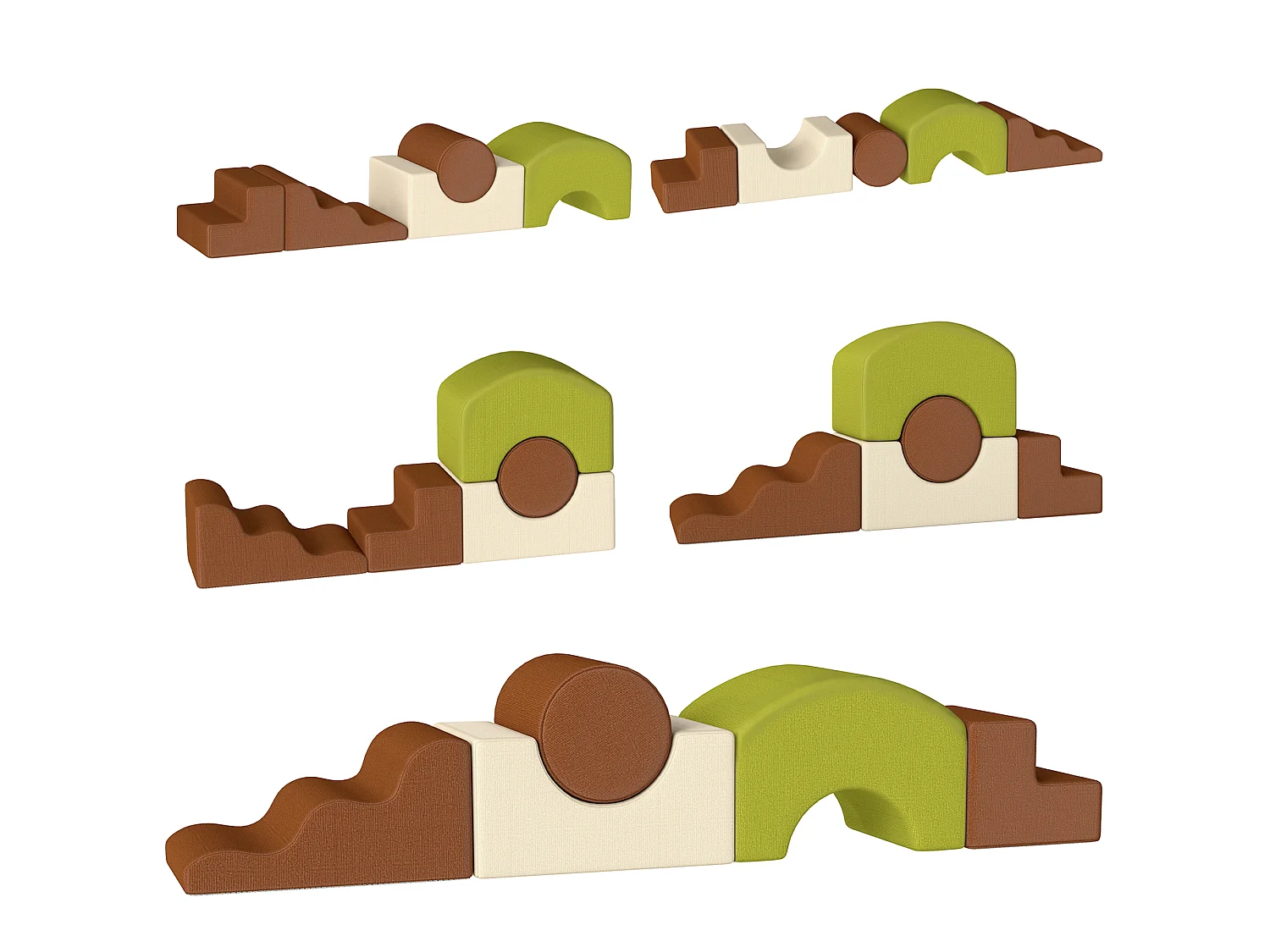 Set di 5 Costruzioni Morbide per Bambini da 3-6 Anni Multicolore