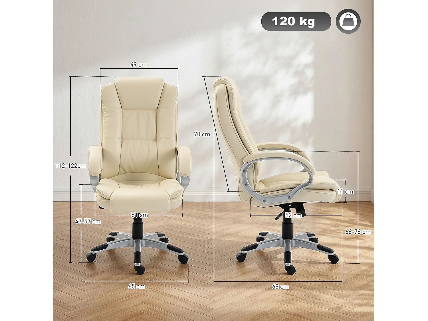 Sedia ufficio girevole funzione dondolo altezza regolabile beige