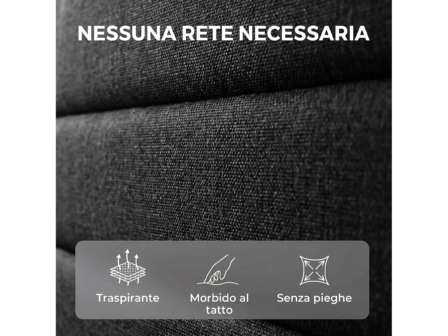 Struttura Letto Matrimoniale 160x200 cm Testiera Regolabile Nero