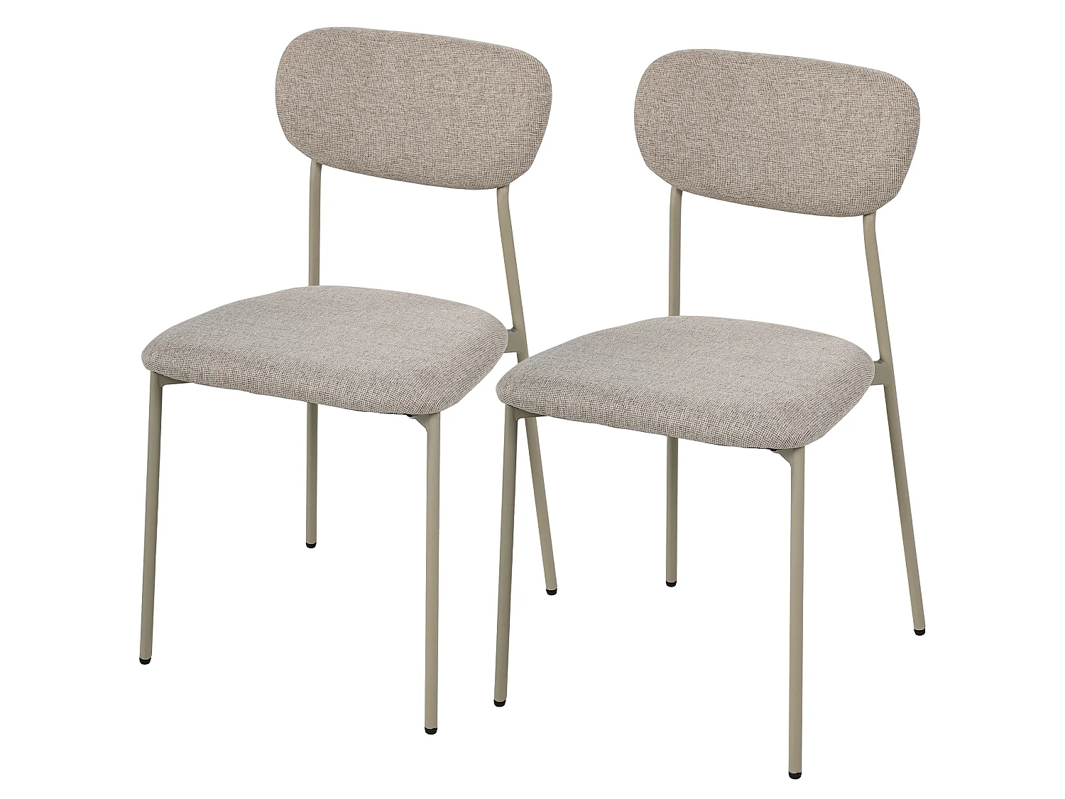 Set di sedie da pranzo impilabili in tessuto marrone chiaro