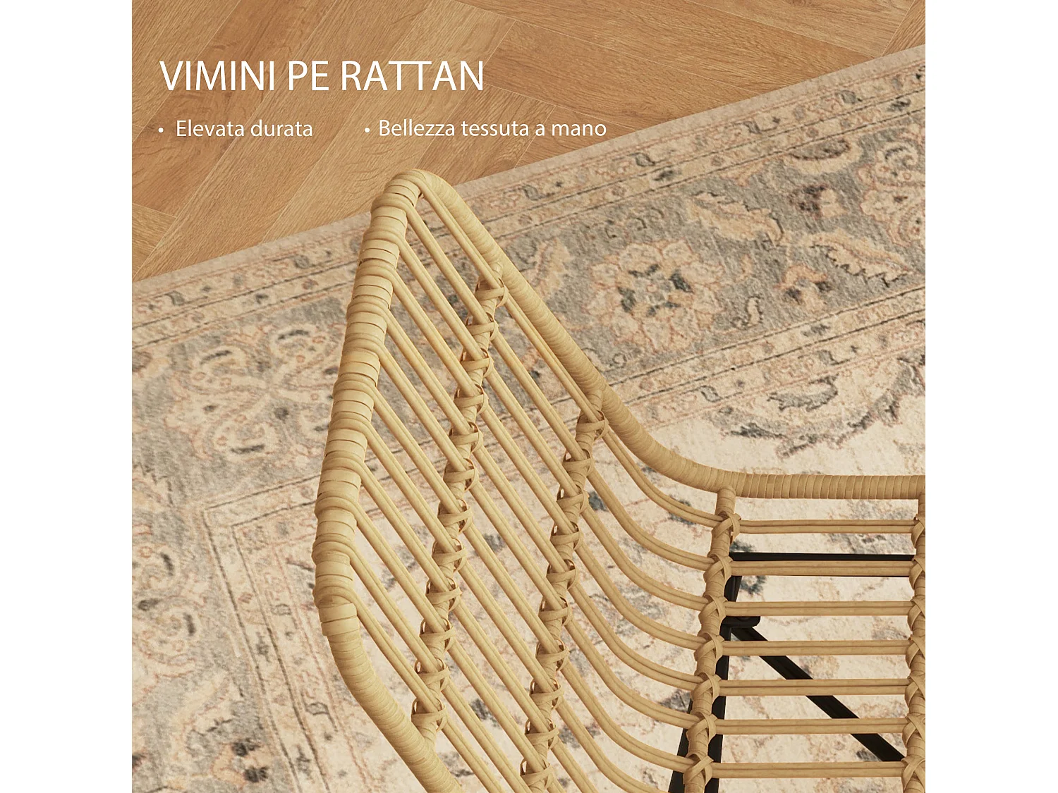 Set 2 sedie per cucina stile boho in rattan pe e acciaio giallo