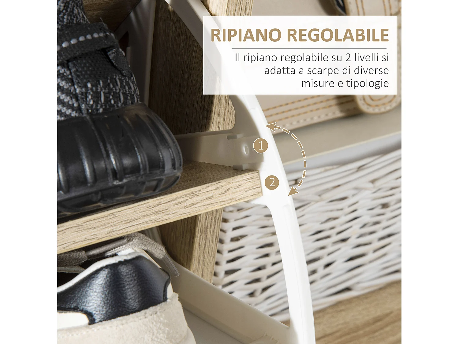 Scarpiera salvaspazio per 8 paia di scarpe 2 ante e armadietto