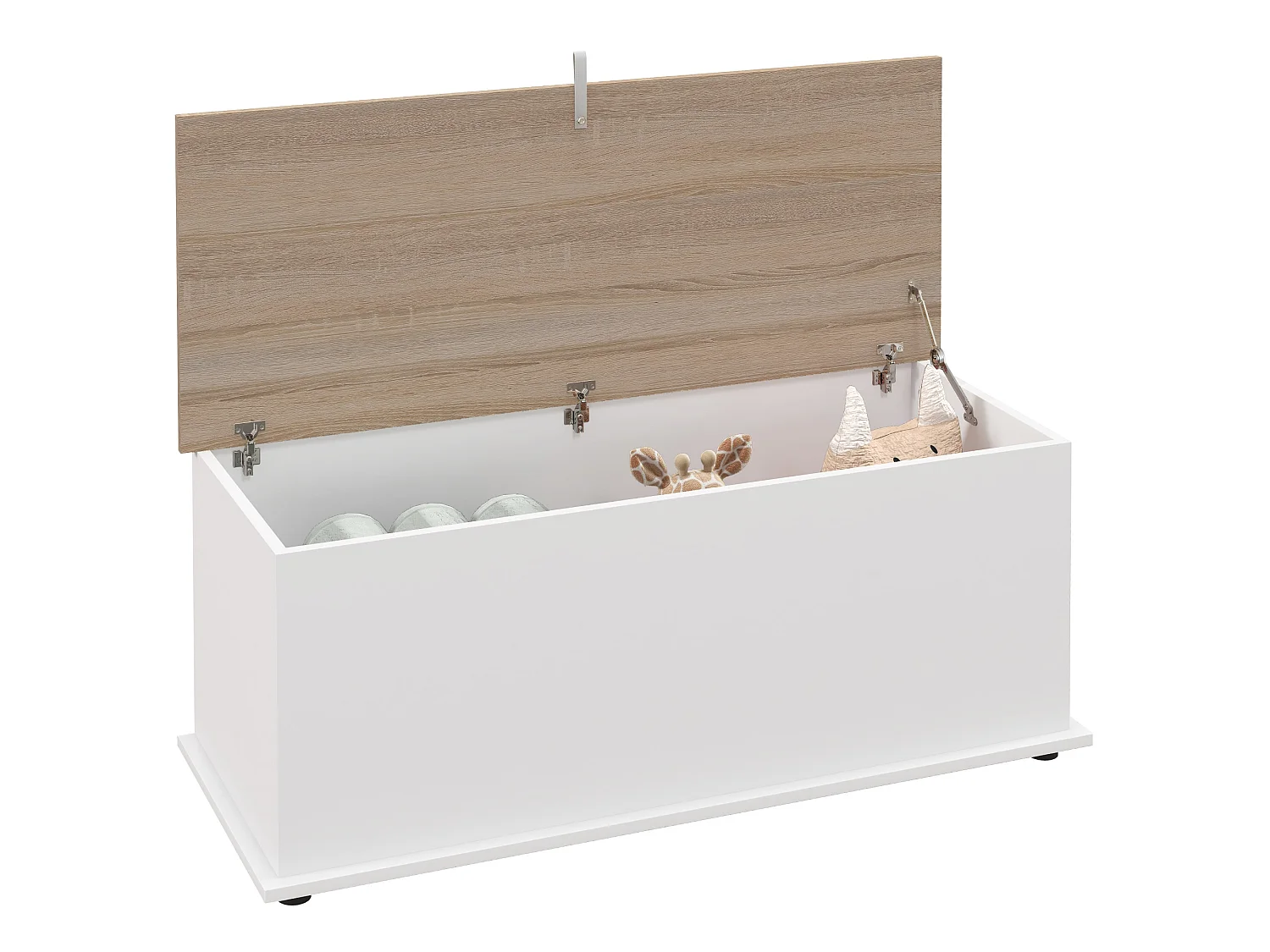 Cassapanca baule con coperchio ribaltabile 100x40x40 cm bianco