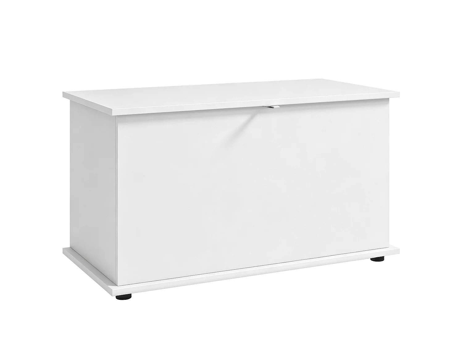 Cassapanca con coperchio di sicurezza, baule da 102l, bianco