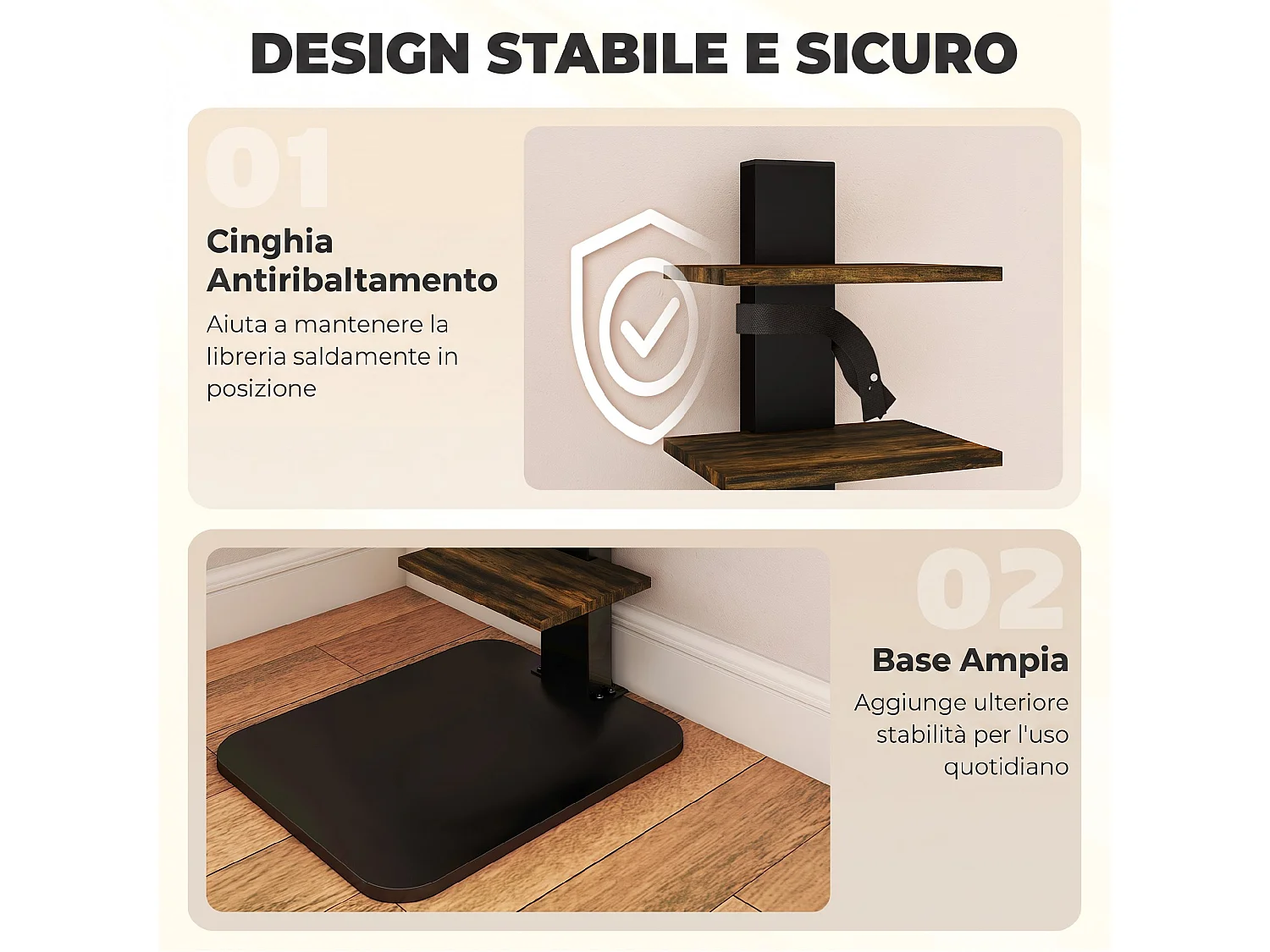Tavolino da caffè moderno e monoblocco in vetro temperato 80x45x35 cm
