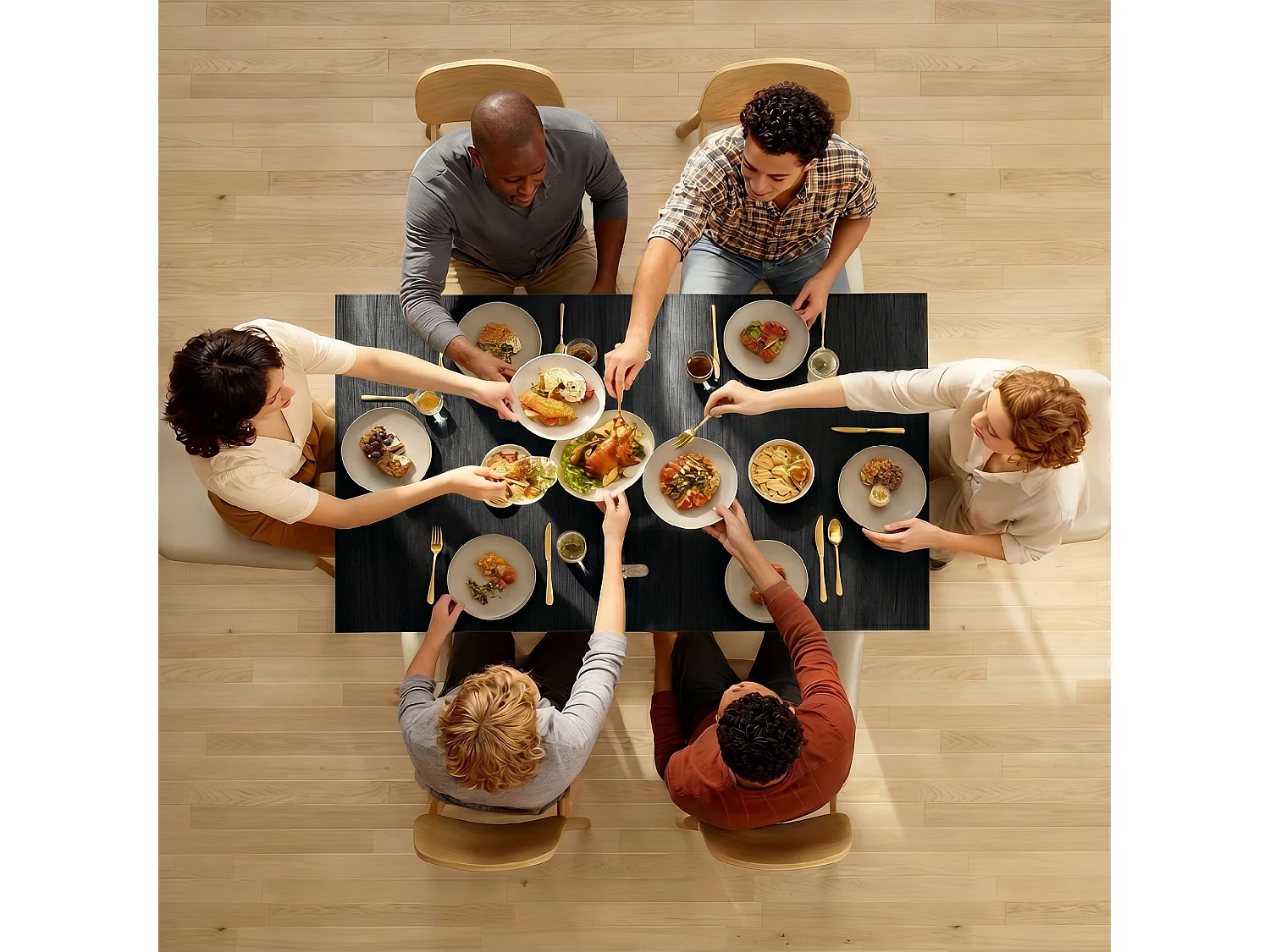 Tavolo da pranzo allungabile per 4-6 persone in truciolato nero