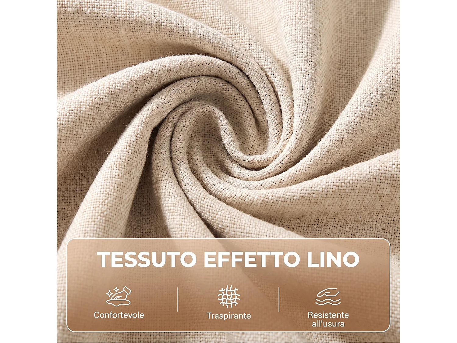 Poltrona letto singola 3 in 1 estraibile in tessuto effetto lino crema