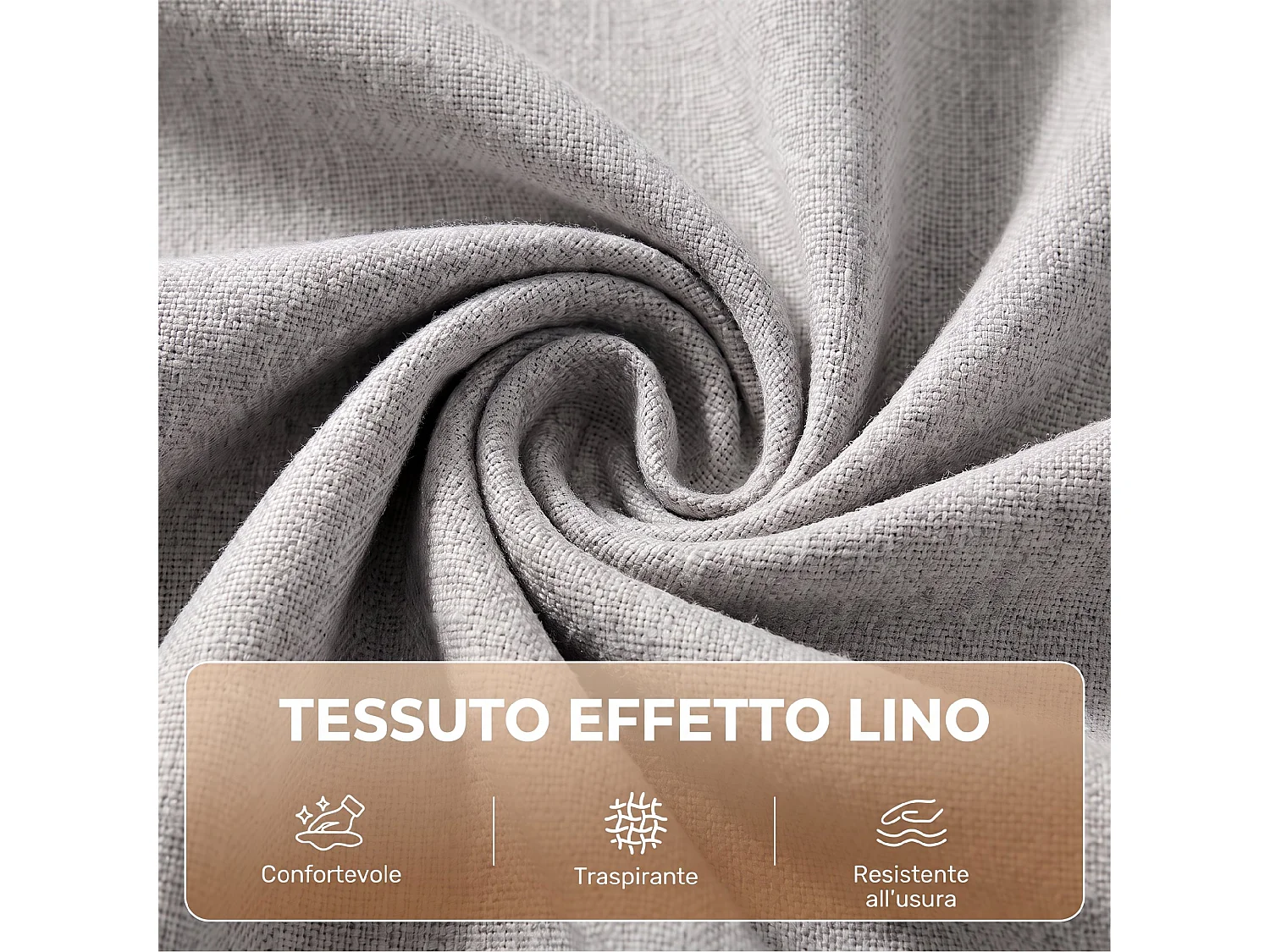 Poltrona letto singola 3 in 1 estraibile con cuscino in lino grigio