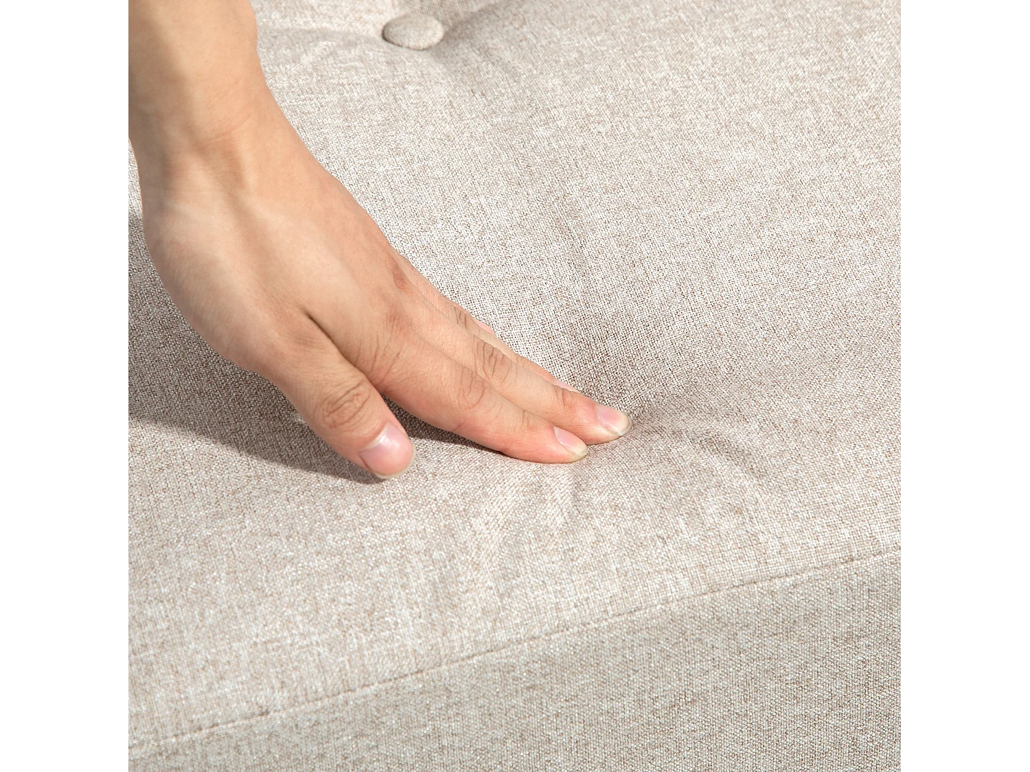 Poltrona letto 3 in 1 chaise longue e divano da terra in lino beige