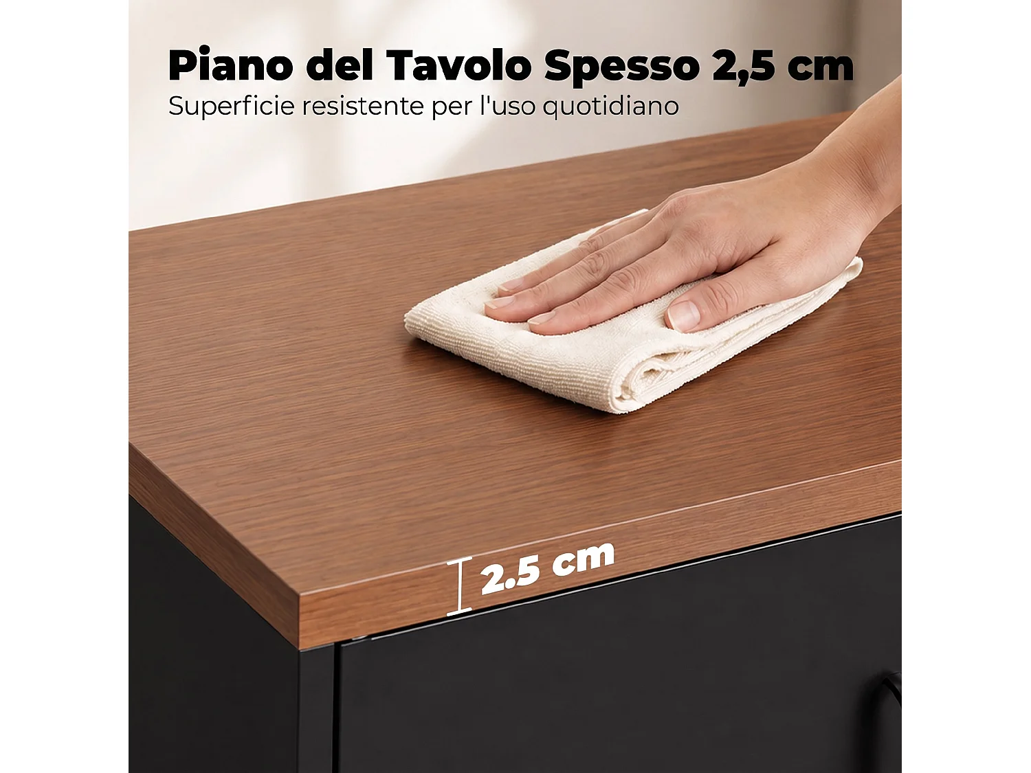 Credenza in metallo con ripiano regolabile, stile industriale