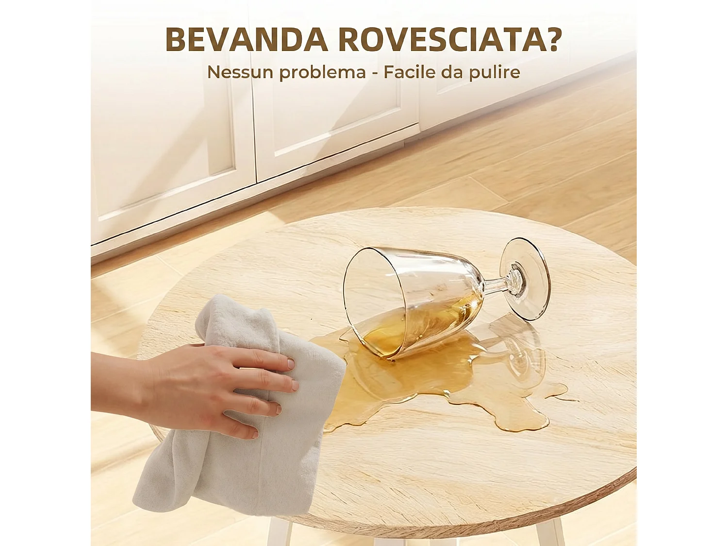 Tavolo alto rotondo con mensola, per 2 persone, naturale bianco