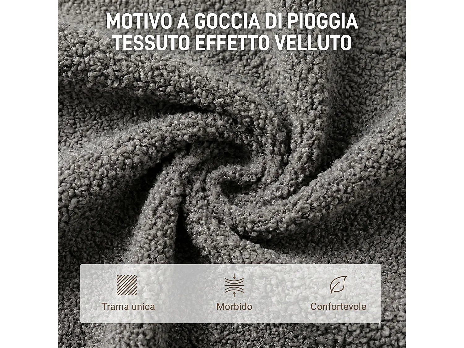 Poltrona girevole con poggiapiedi in tessuto grigio