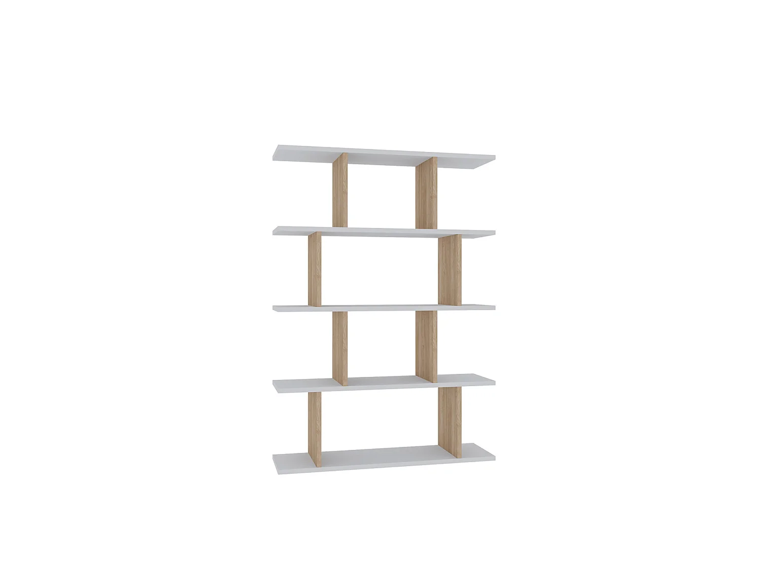 "Harmon Trä Bokhylla - Vit - 12 Hyllor - 90 x 25 x 127 cm"
