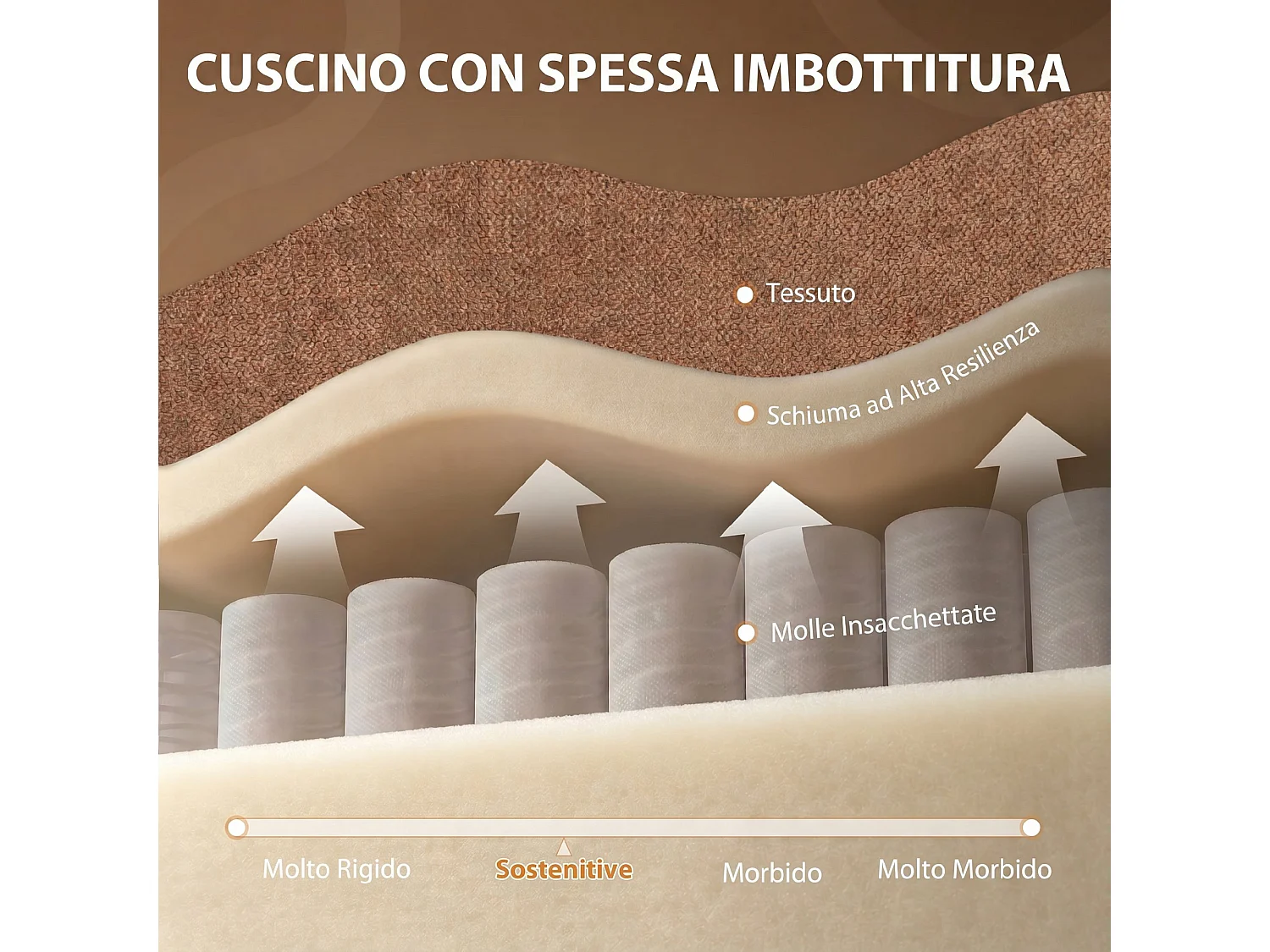Poltrona reclinabile manuale in tessuto effetto lino marrone scuro