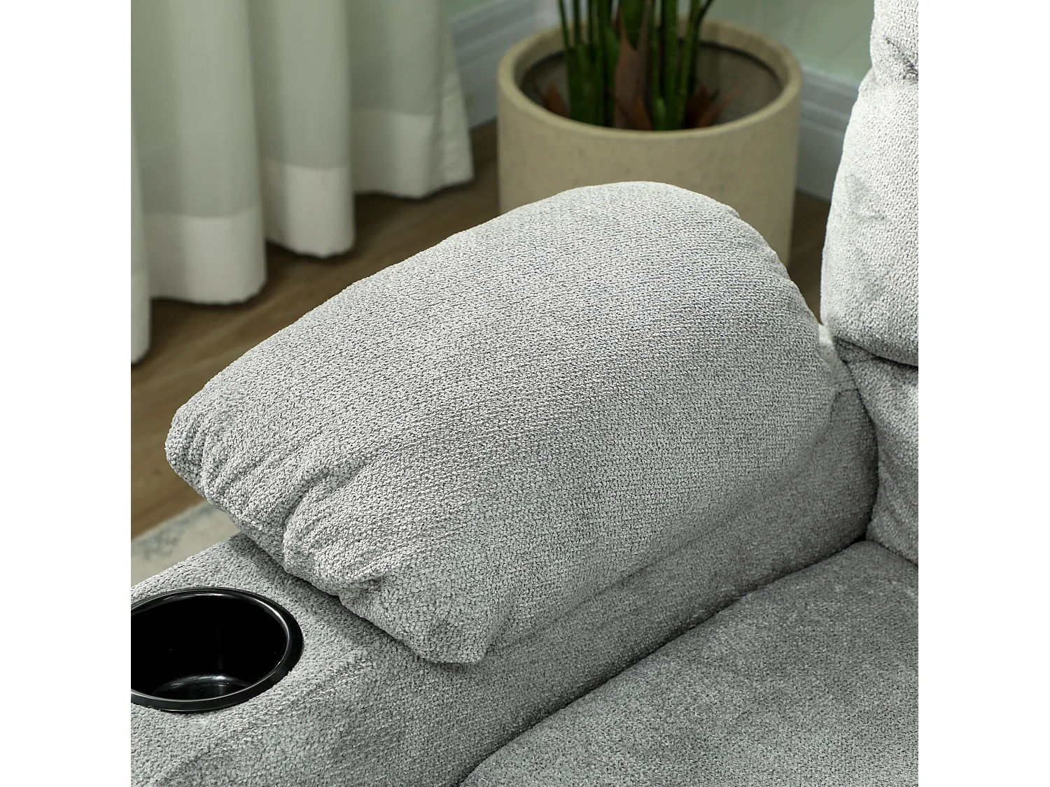 Poltrona relax elettrica reclinabile 150° in velluto grigio