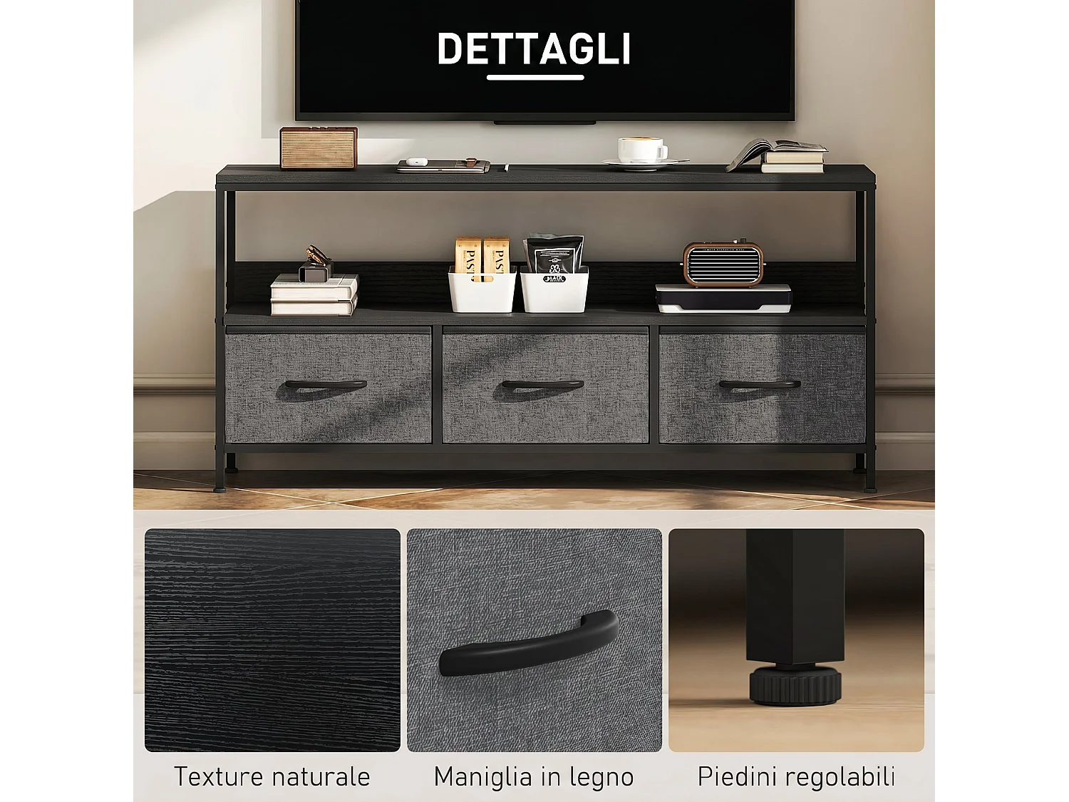 Tavolo da cucito pieghevole con ruote in legno quercia
