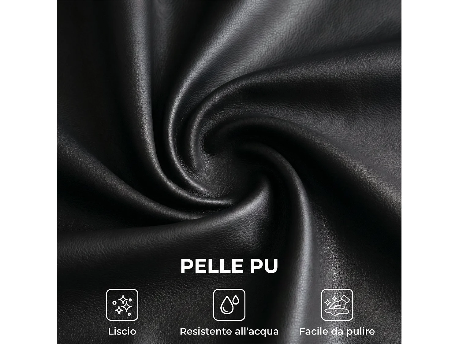 Poltroncina camera da letto in pelle pu con schienale alto nero