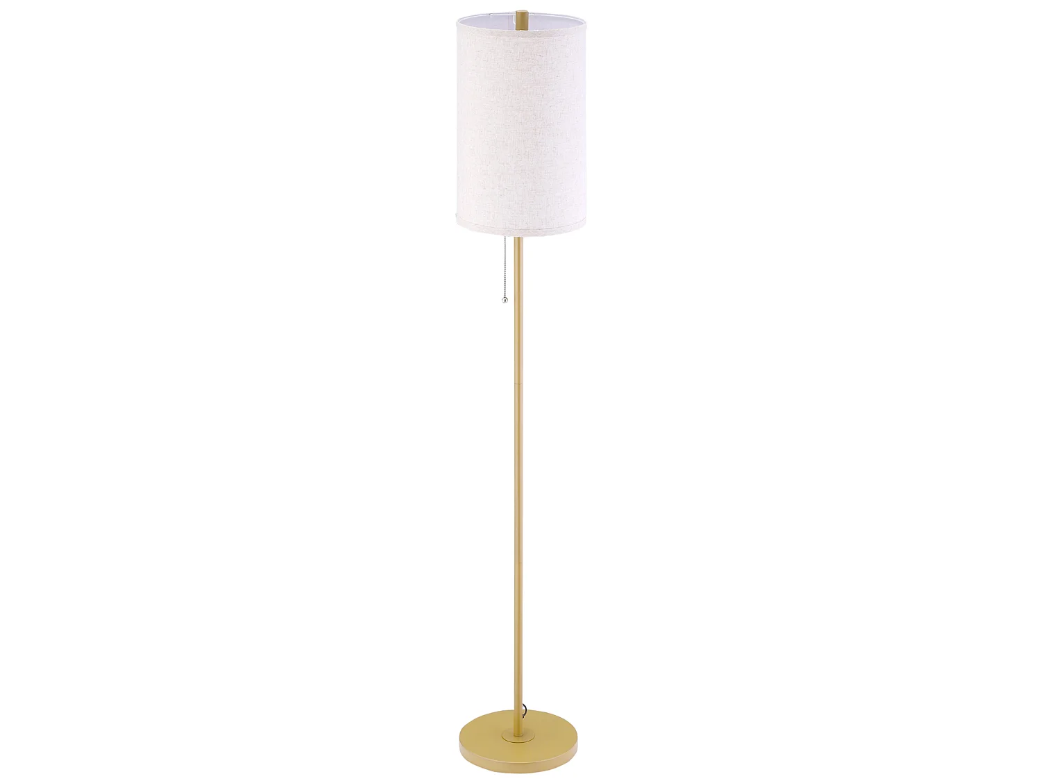 Lampada da terra con paralume e interruttore a catena oro