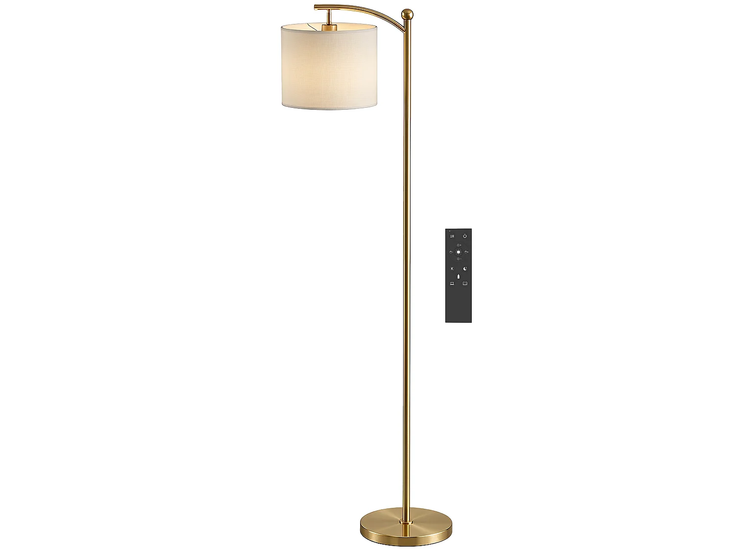 Lampada da terra led dimmerabile con telecomando oro