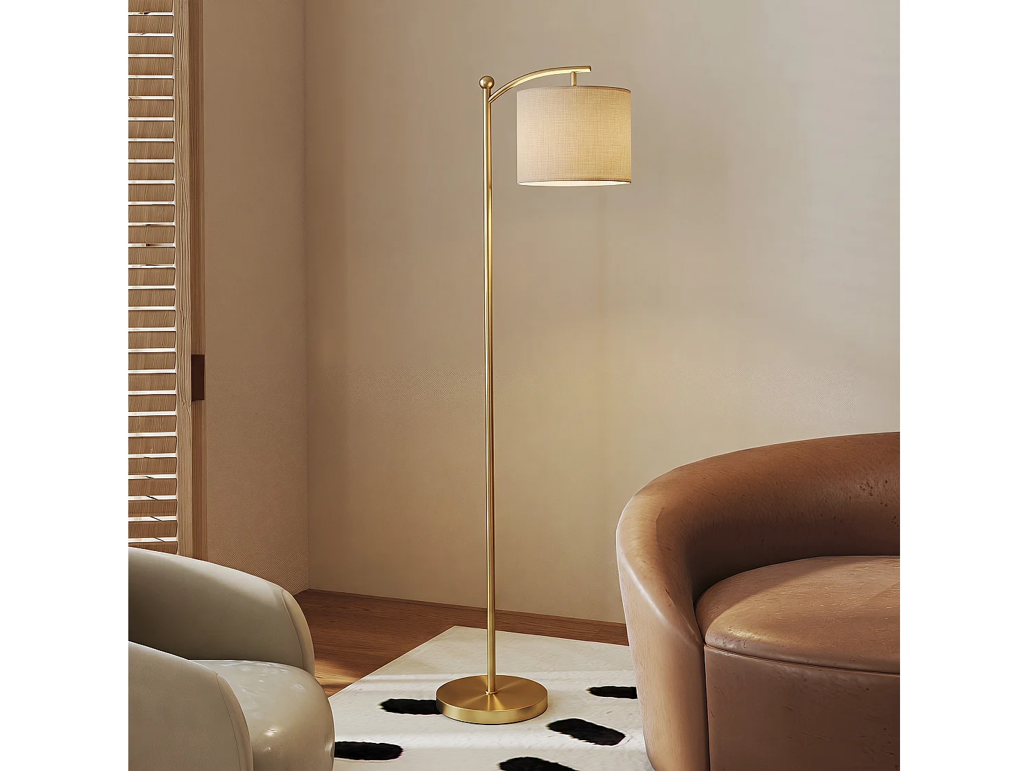 Lampada da terra led dimmerabile con telecomando oro
