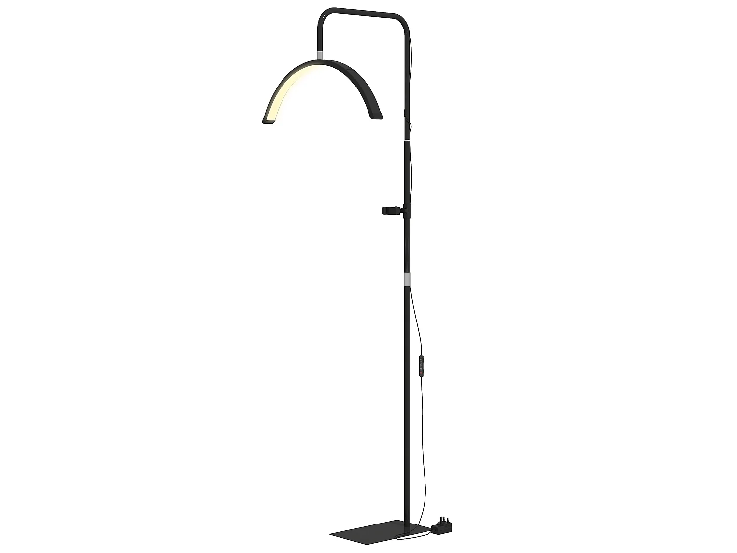 Lampada da terra LED con altezza regolabile e telecomando nero