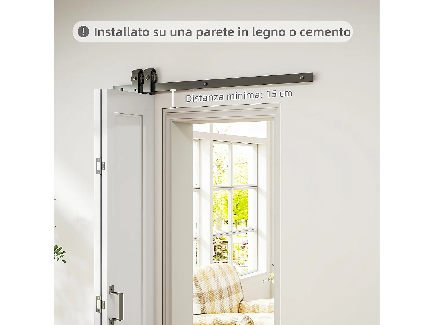 Porta pieghevole a libro con superficie verniciabile 70x210 cm bianco