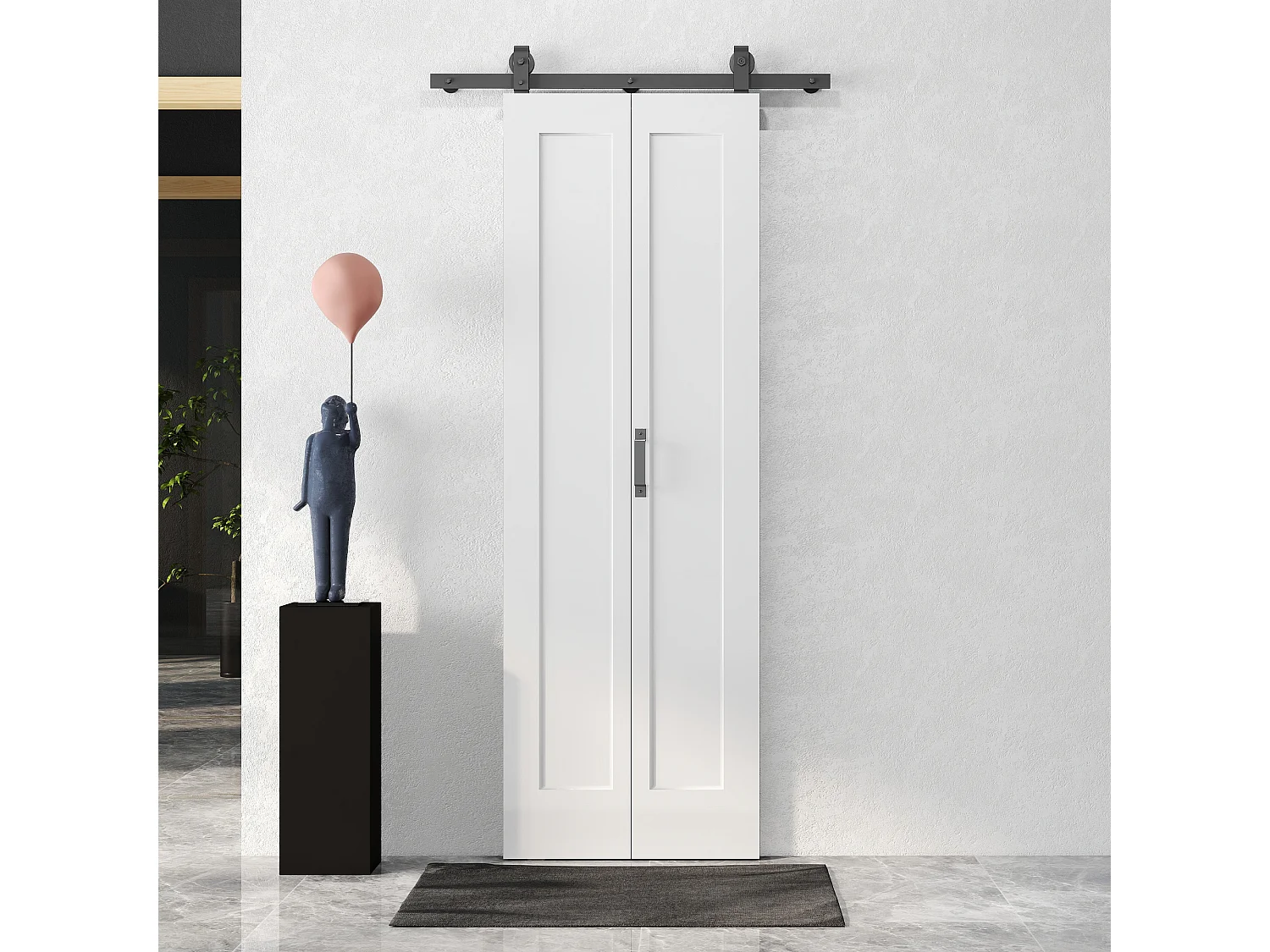 Porta pieghevole a libro con superficie verniciabile 70x210 cm bianco