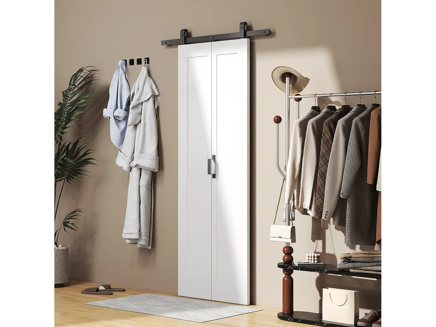 Porta pieghevole a libro con superficie verniciabile 70x210 cm bianco
