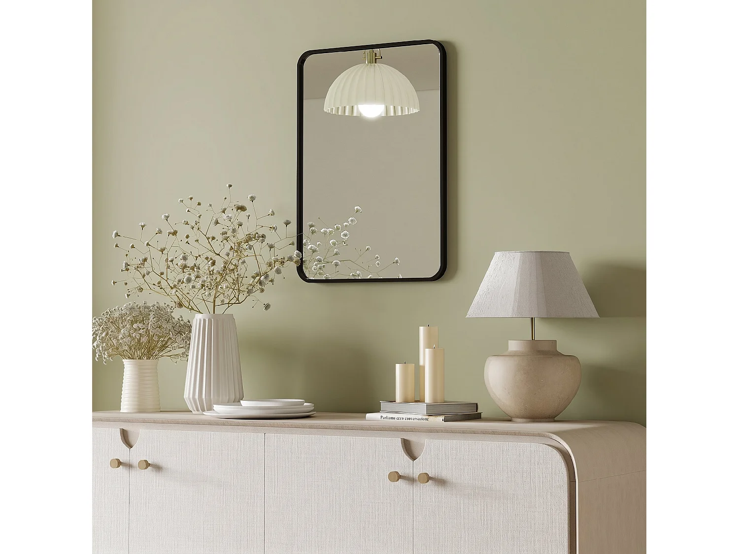 Specchio bagno con cornice in metallo 50x2.5x70 cm nero