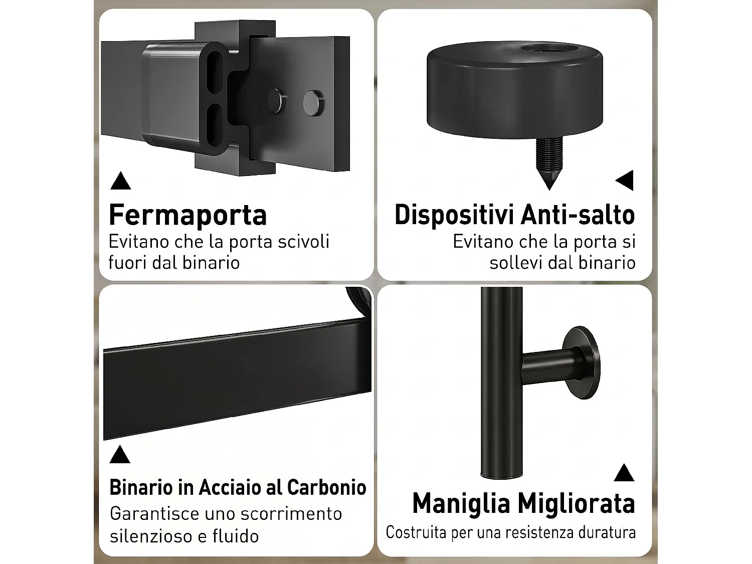 Porta scorrevole in vetro satinato con ferramenta 71.2x3.5x213.4 cm