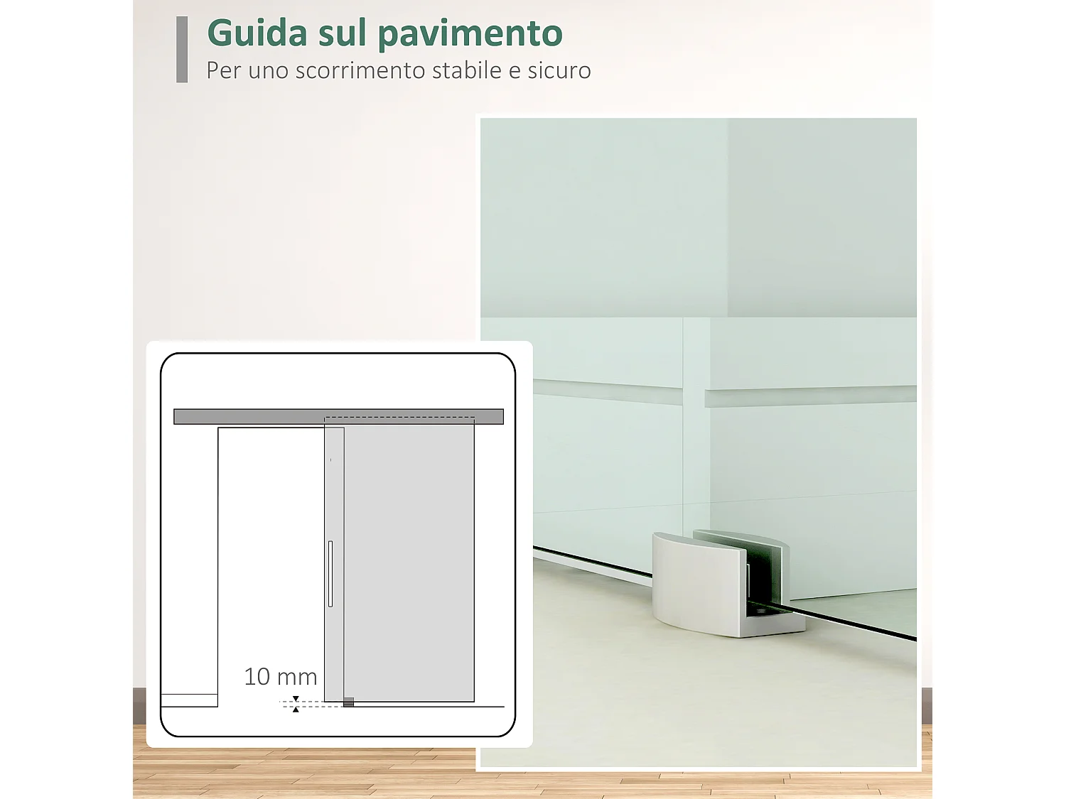 Porta scorrevole in vetro smerigliato e satinato per bagno e cucina