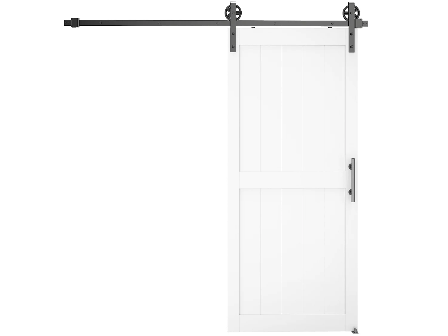 Porta scorrevole stile industriale in mdf e legno pino naturale