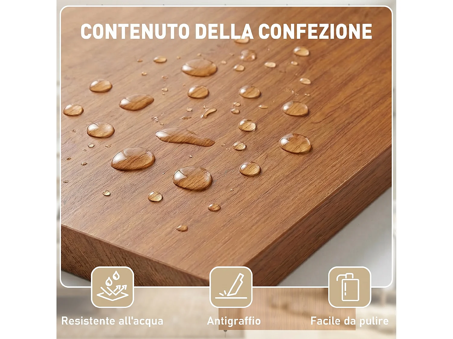 Porta scorrevole con binario silenzioso 90x210 cm in mdf marrone