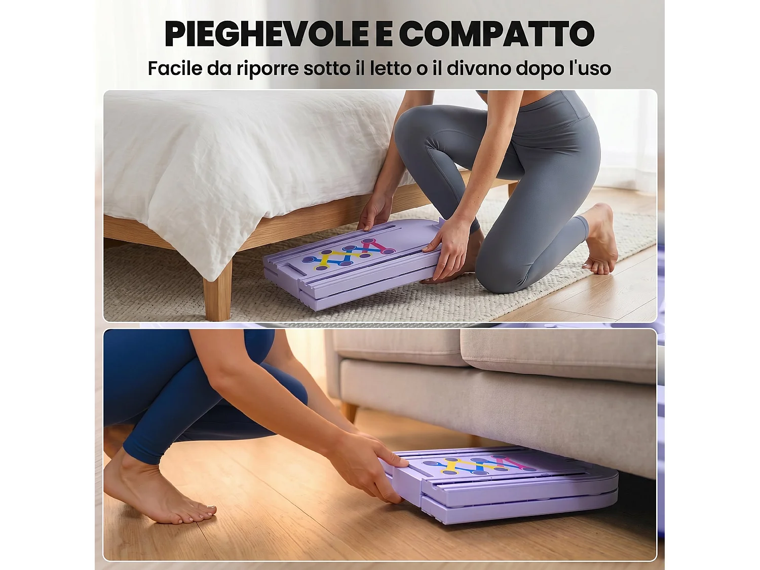 Tavola pilates 5 in 1 pieghevole in plastica blu chiaro