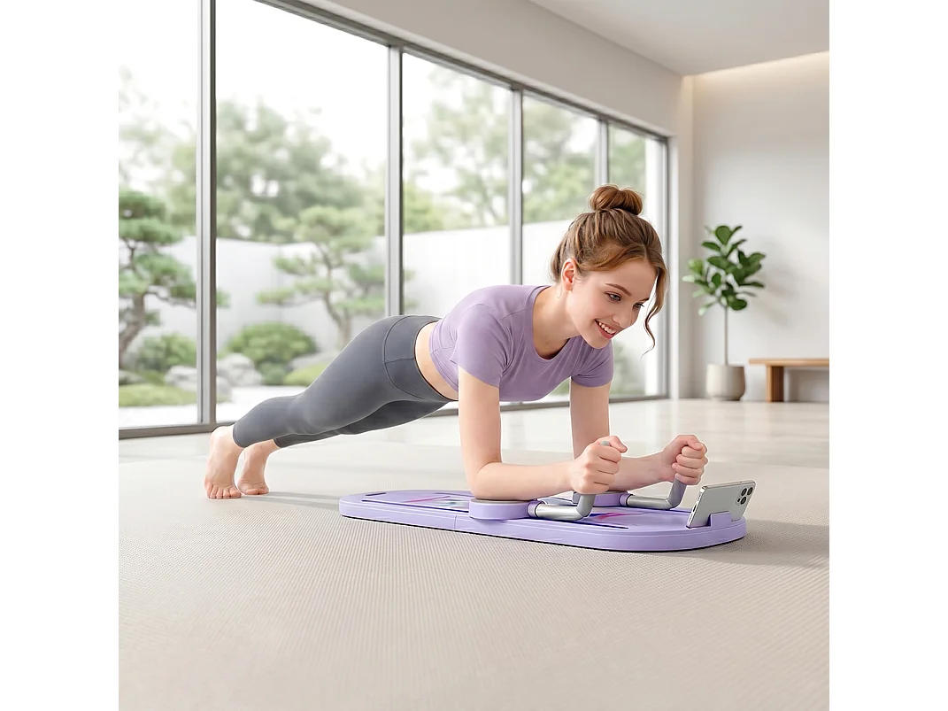Tavola pilates 5 in 1 pieghevole in plastica blu chiaro