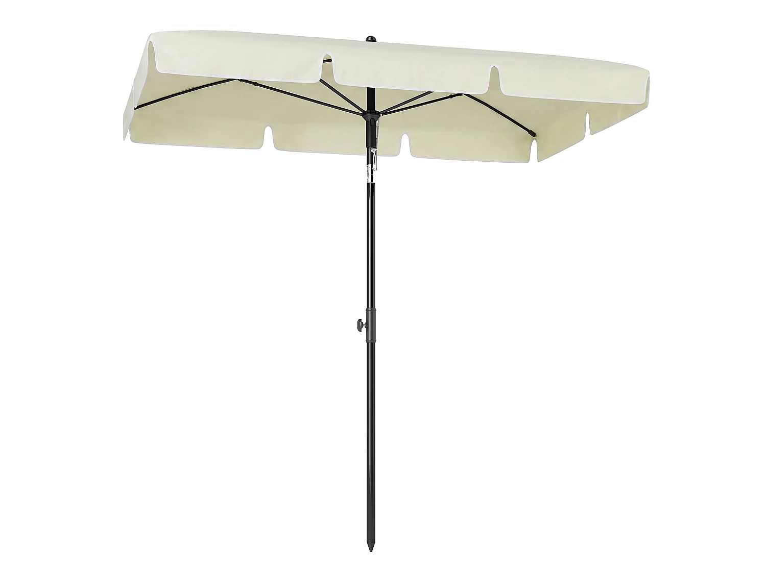 Ombrellone da giardino 2x1.3 m rettangolare inclinabile beige