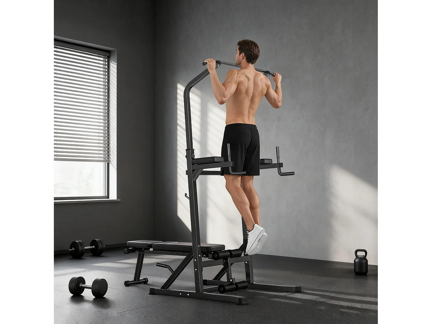 Power tower pieghevole stazione fitness multifunzione regolabile