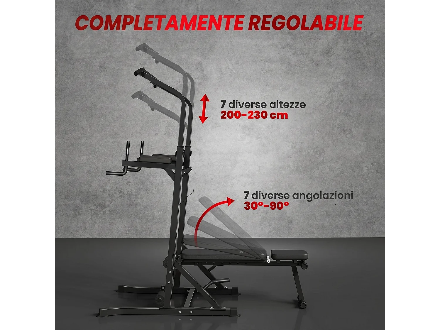 Power tower pieghevole stazione fitness multifunzione regolabile