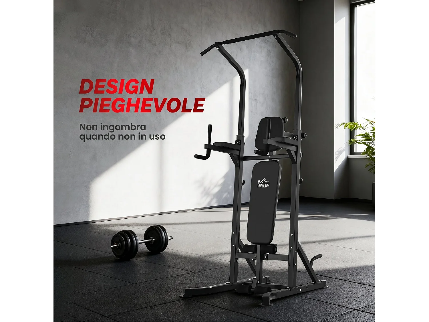 Power tower pieghevole stazione fitness multifunzione regolabile
