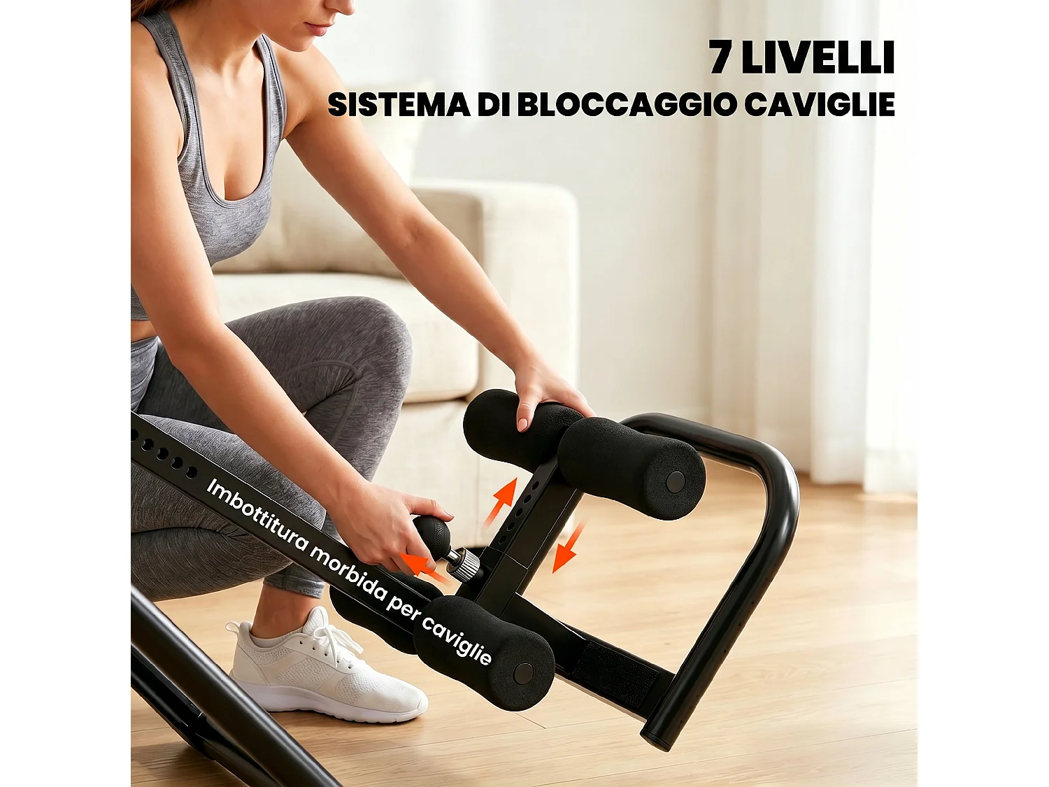 Tavolo a inversione con schienale regolabile in acciaio nero