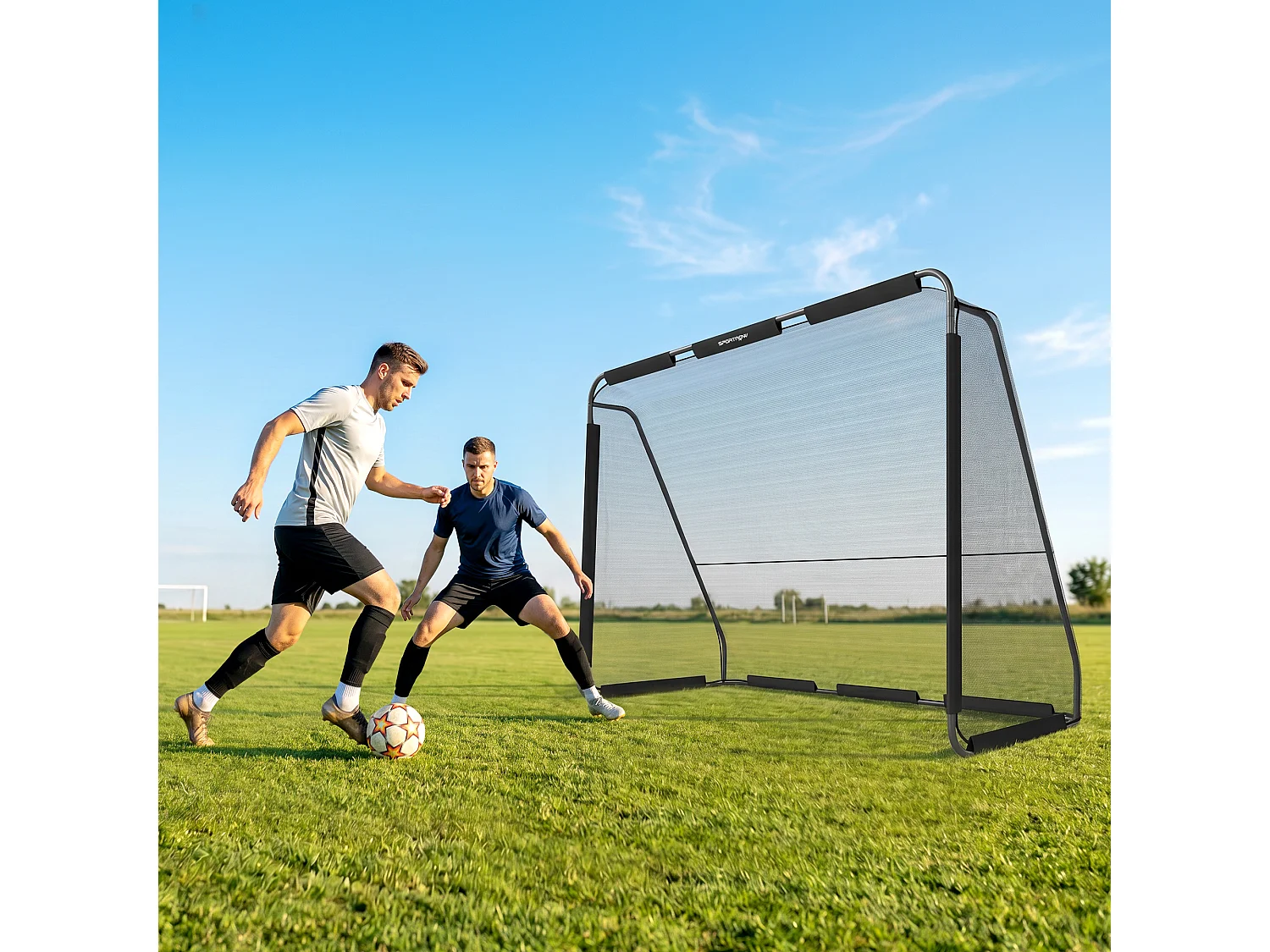 Porta da calcio per allenamento in metallo bianco