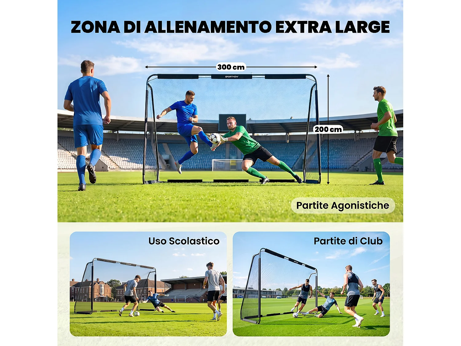 Porta da calcio per allenamento in metallo bianco