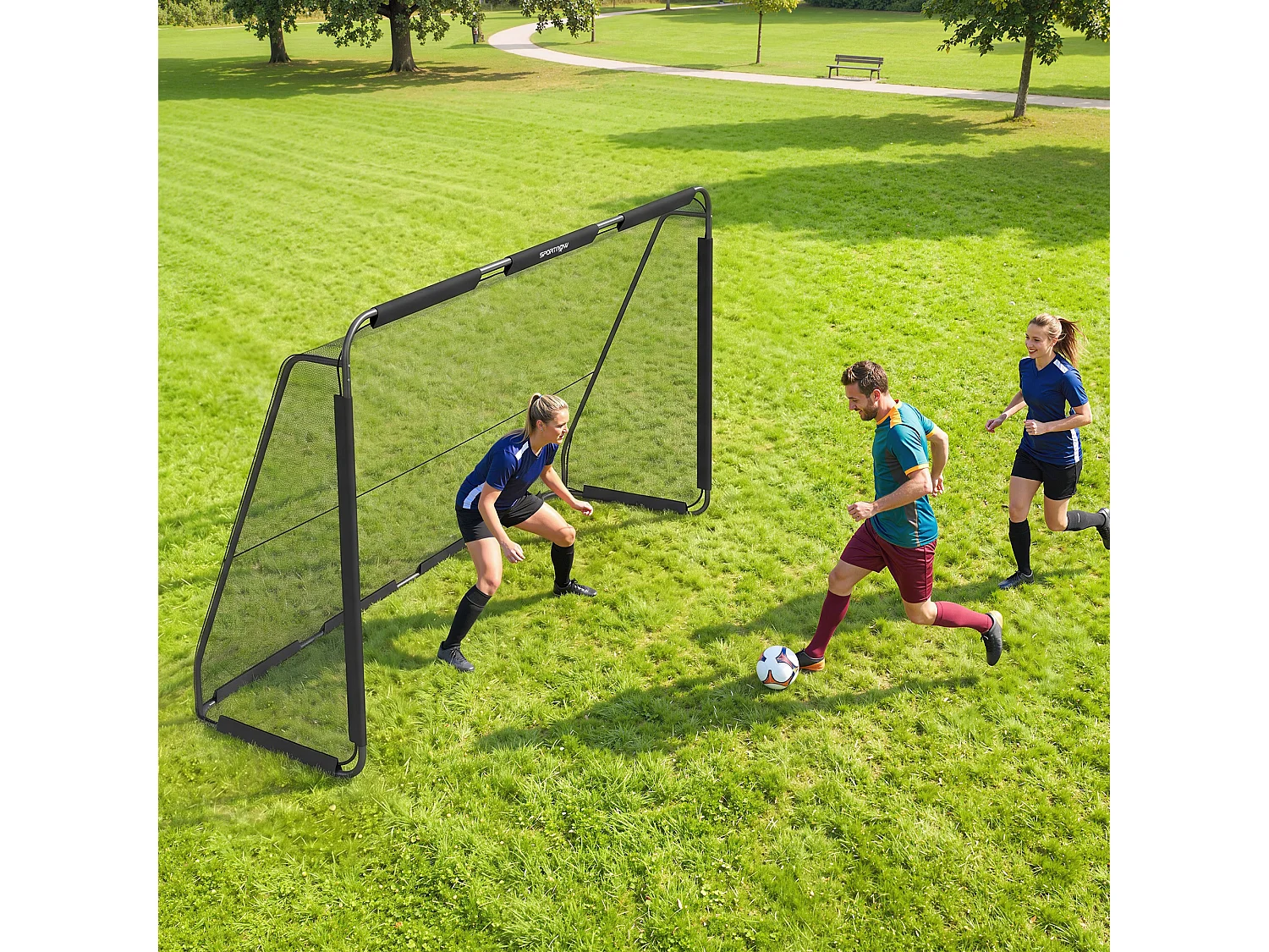 Porta da calcio per allenamento in metallo bianco
