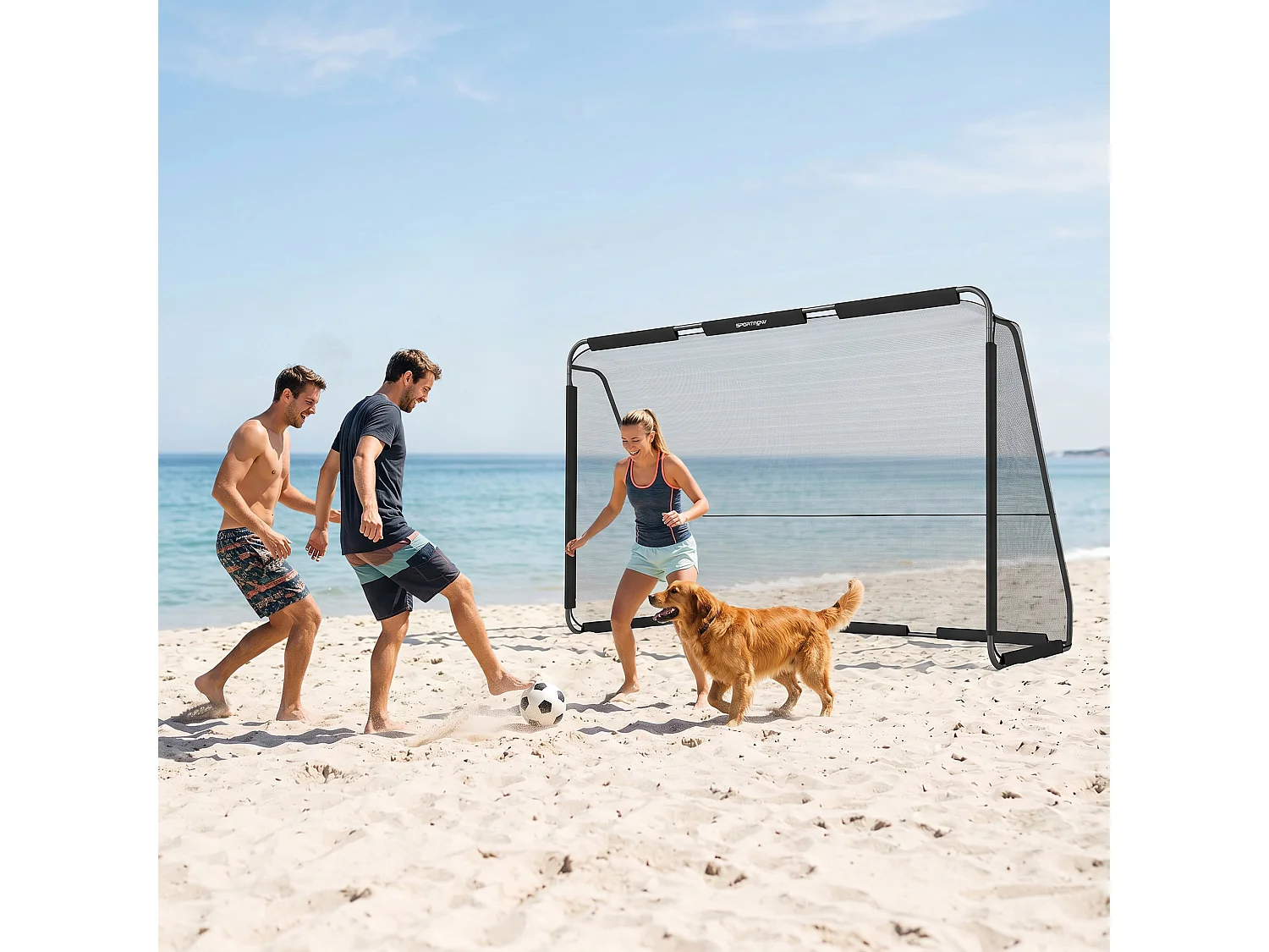Porta da calcio per allenamento in metallo bianco